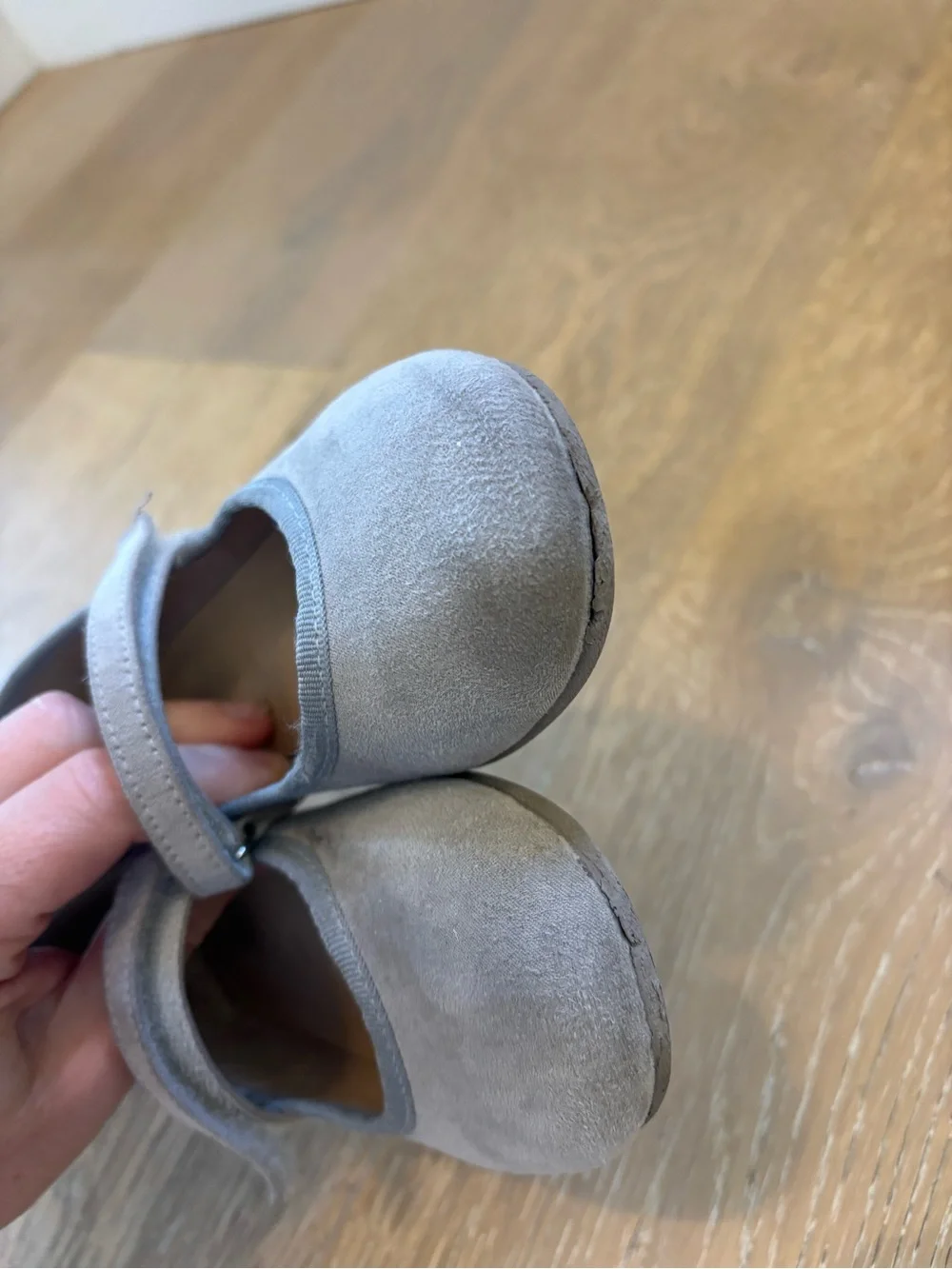 Okaa Girls Gray Mary Jane Shoes - Classic Suede Look 27